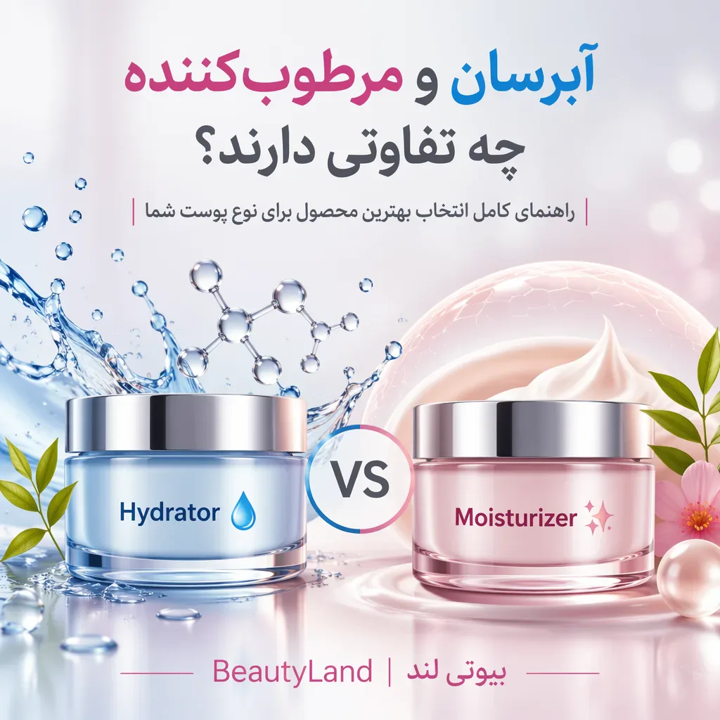 تصویر تولیدشده برای تفاوت آبرسان و مرطوب‌کننده چیست؟ راهنمای کامل انتخاب برای انواع پوست